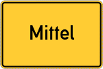 Place name sign Mittel, Sieg