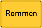 Place name sign Rommen, Sieg
