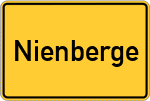 Place name sign Nienberge, Kreis Münster, Westfalen