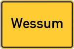 Place name sign Wessum