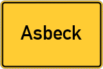 Place name sign Asbeck, Kreis Ahaus