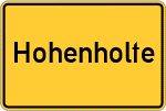Place name sign Hohenholte