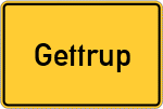 Place name sign Gettrup, Westfalen