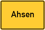Place name sign Ahsen, Kreis Recklinghausen