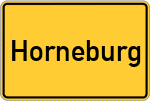 Place name sign Horneburg, Westfalen