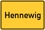 Place name sign Hennewig, Westfalen