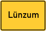 Place name sign Lünzum, Westfalen
