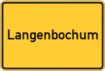 Place name sign Langenbochum, Westfalen