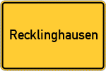 Place name sign Recklinghausen