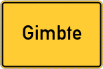Place name sign Gimbte, Kreis Münster, Westfalen
