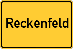 Place name sign Reckenfeld