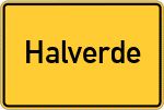 Place name sign Halverde