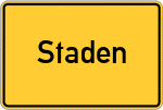 Place name sign Staden