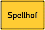 Place name sign Spellhof