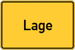 Place name sign Lage, Westfalen