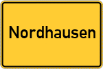 Place name sign Nordhausen, Westfalen
