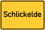 Place name sign Schlickelde, Westfalen