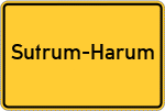 Place name sign Sutrum-Harum, Kreis Steinfurt