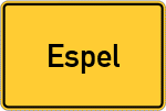 Place name sign Espel