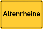 Place name sign Altenrheine, Westfalen