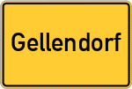 Place name sign Gellendorf, Westfalen