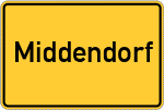 Place name sign Middendorf