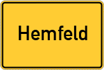 Place name sign Hemfeld
