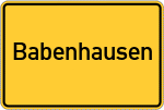 Place name sign Babenhausen, Westfalen