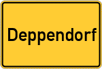 Place name sign Deppendorf, Kreis Halle, Westfalen