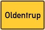 Place name sign Oldentrup