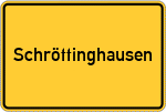 Place name sign Schröttinghausen, Kreis Halle, Westfalen