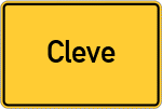 Place name sign Cleve