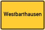 Place name sign Westbarthausen