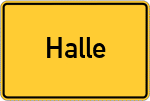 Place name sign Halle