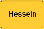 Place name sign Hesseln, Westfalen