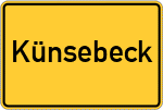 Place name sign Künsebeck