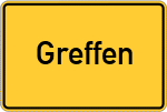 Place name sign Greffen, Kreis Warendorf