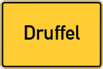 Place name sign Druffel, Kreis Wiedenbrück