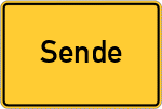 Place name sign Sende
