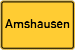 Place name sign Amshausen