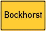 Place name sign Bockhorst, Teutoburger Wald