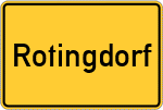 Place name sign Rotingdorf, Westfalen