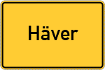 Place name sign Häver, Westfalen