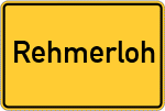 Place name sign Rehmerloh