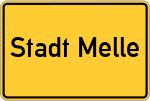 Place name sign Stadt Melle