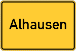 Place name sign Alhausen, Westfalen