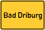 Place name sign Bad Driburg