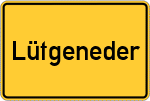 Place name sign Lütgeneder