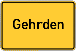 Place name sign Gehrden, Westfalen