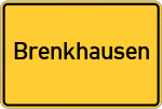 Place name sign Brenkhausen, Kreis Höxter